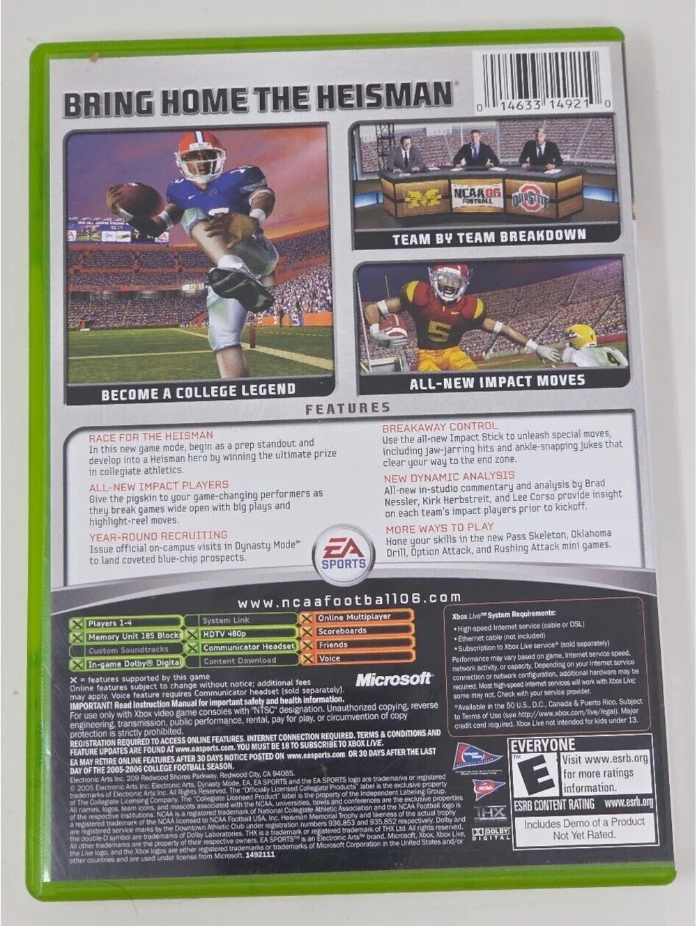 EA Sports NCAA Football 06 Original Xbox CIB Disc Manual Case Heisman Game 2005